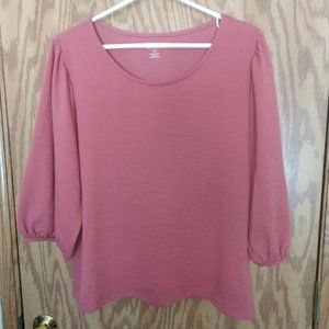 Worthington Stretchy Salmon Pink Blouse, Size Petite XL